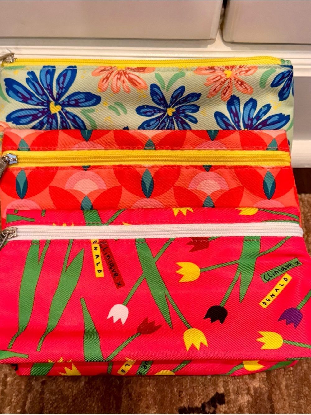 Clinique Floral & Geometric Cosmetic Bag Set of 3